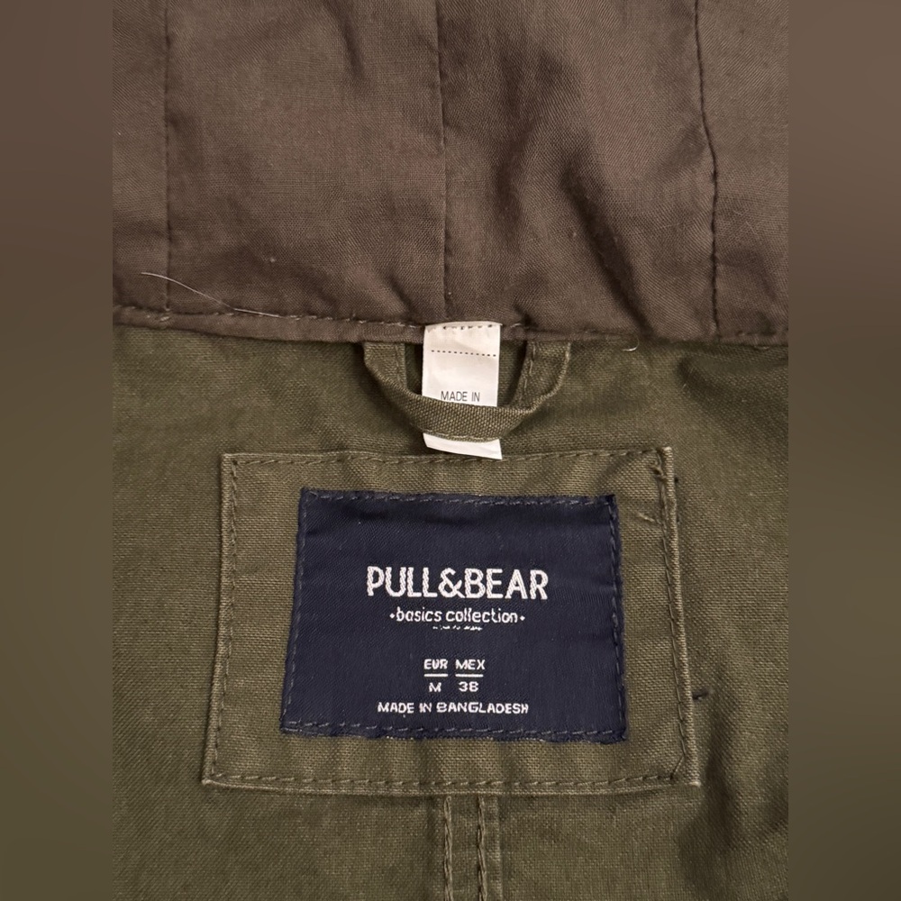 Pull & Bear Men’s Military Style Embroidered  West Blue Jacket Parka M - Picture 10 of 11